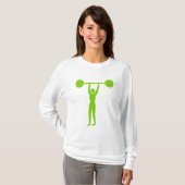 重量挙げ02 - Martian Green Tシャツ (正面フル)