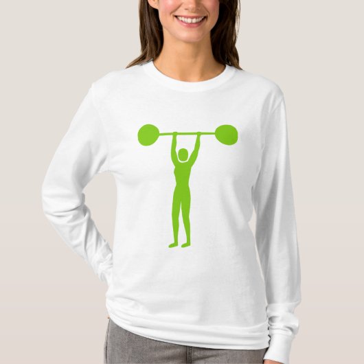 重量挙げ02 - Martian Green Tシャツ (正面)