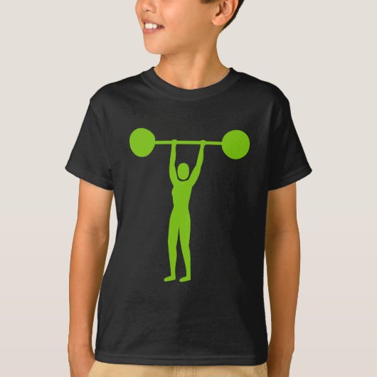 重量挙げ02 - Martian Green Tシャツ (正面)