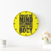 「重量挙げ」 やる気を起こさせる ラージ壁時計 (ホーム)