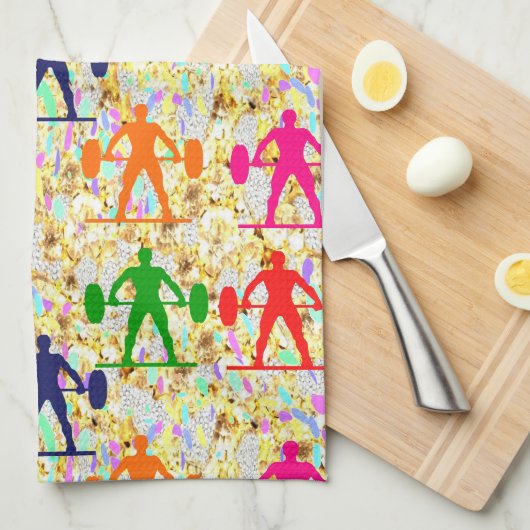 重量挙げ キッチンタオル (四つ折り)