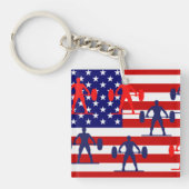 重量挙げ キーホルダー (正面)