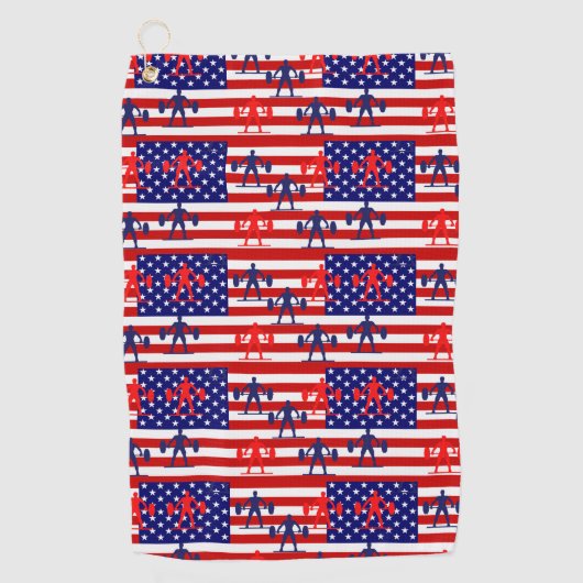 重量挙げ ゴルフタオル (正面)