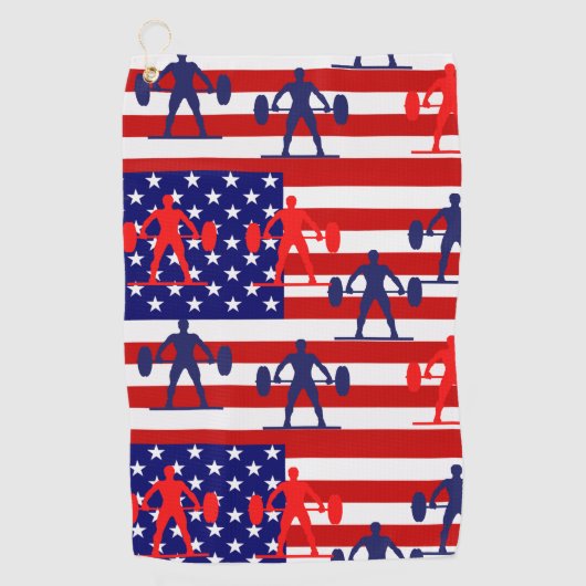 重量挙げ ゴルフタオル (正面)