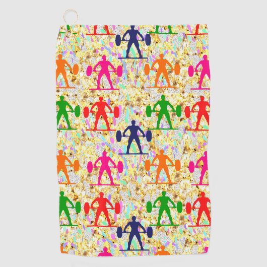 重量挙げ ゴルフタオル (正面)