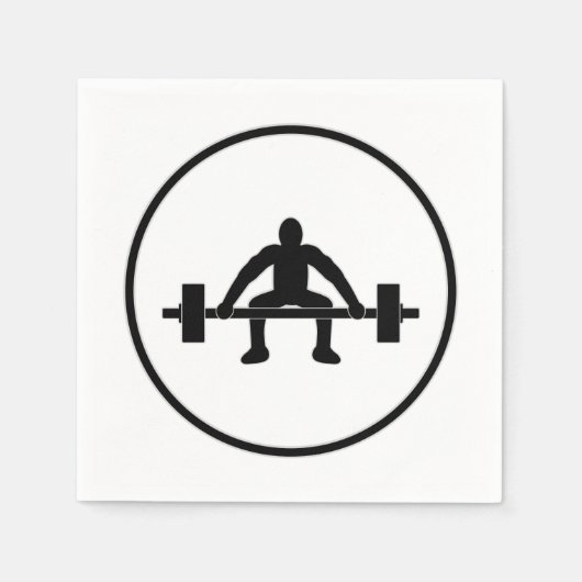 重量挙げ スタンダードカクテルナプキン (正面)