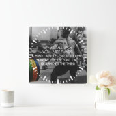 「重量挙げ」トレーニング やる気を起こさせる スクエア壁時計 (ホーム)