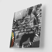 「重量挙げ」トレーニング やる気を起こさせる スクエア壁時計 (傾斜)