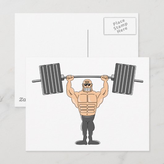 重量挙げ ポストカード (正面/裏面)