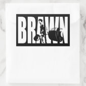 「重量挙げ」モチベーション – BRAWN 長方形シール (バッグ)