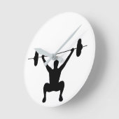 重量挙げ ラウンド壁時計 (傾斜)