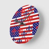 重量挙げ ラウンド壁時計 (傾斜)