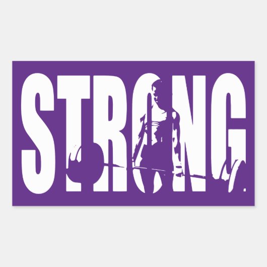 「重量挙げ」女性のモチベーション – STRONG 長方形シール (正面)