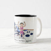 重量挙げ – 女性パーソナライズされた、漫画 ツートーンマグカップ (正面右)