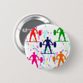 重量挙げ 缶バッジ (正面&裏面)