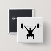 重量挙げ 缶バッジ (正面&裏面)