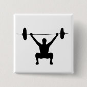 重量挙げ 缶バッジ (正面)