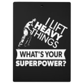 重量挙げ – 重量物を持ち上げる – すごい動力 クリップボード (裏面)