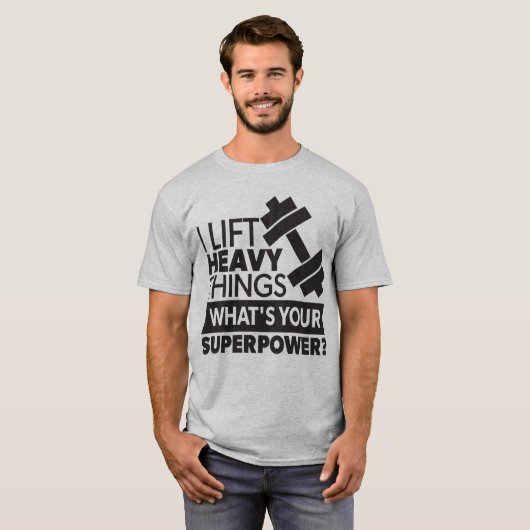 重量挙げ – 重量物を持ち上げる – すごい動力 Tシャツ (正面フル)