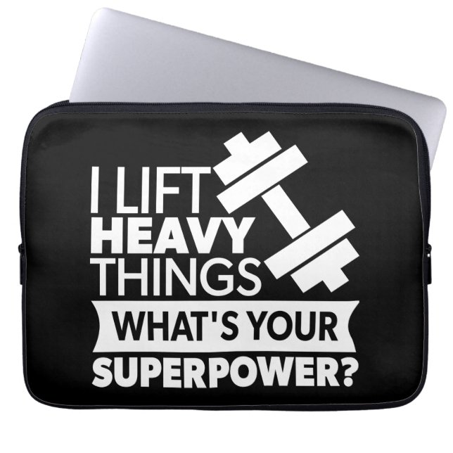 重量挙げ – 重量物を持ち上げる – SuperPower ラップトップスリーブ (正面)