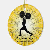 重量挙パーソナライズされた挙デザインオーナメント セラミックオーナメント (左)