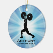 重量挙パーソナライズされた挙デザインオーナメント セラミックオーナメント (左)