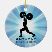重量挙パーソナライズされた挙デザインオーナメント セラミックオーナメント (裏面)