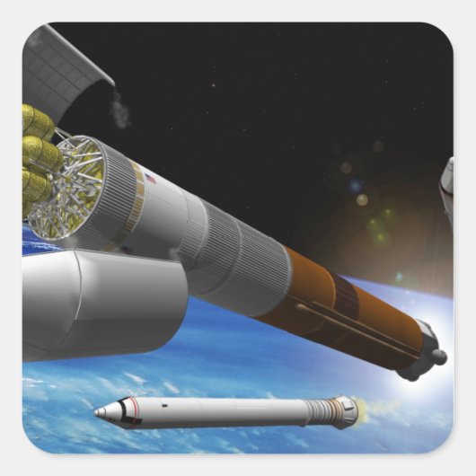 重量物ロケットのアーティスト表現 スクエアシール (正面)