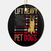 重量物用の重いペット犬のジムを持ち上げるヴィンテージ セラミックオーナメント (左)