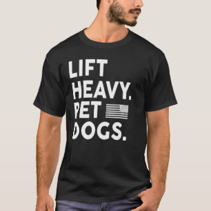 重量物用の重いペット犬のジムを持ち上げる Tシャツ