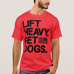 重量物用の重いペット犬のジムを持ち上げる Tシャツ
