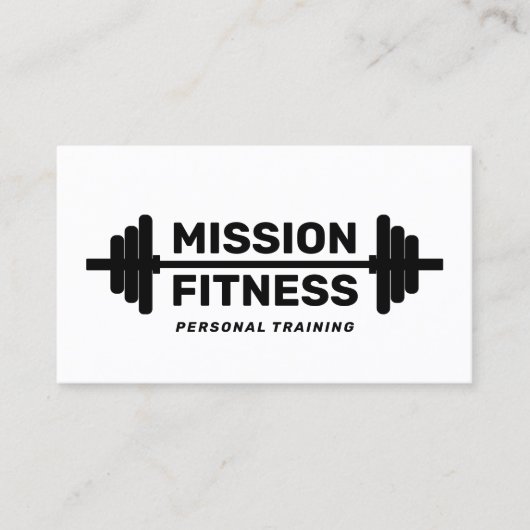 重量訓練パーソナルトレーナー白黒 名刺 (正面)