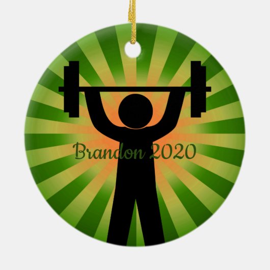 重量訓練フィットネスデザインオーナメント セラミックオーナメント (裏面)