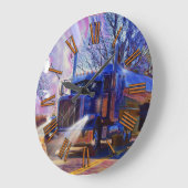 重量輸送ブルータンカーのトラックの壁時計 ラージ壁時計 (傾斜)