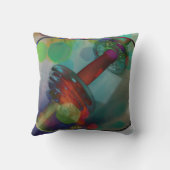 重量001が付いているカラフルな体育館の枕 クッション (裏面)