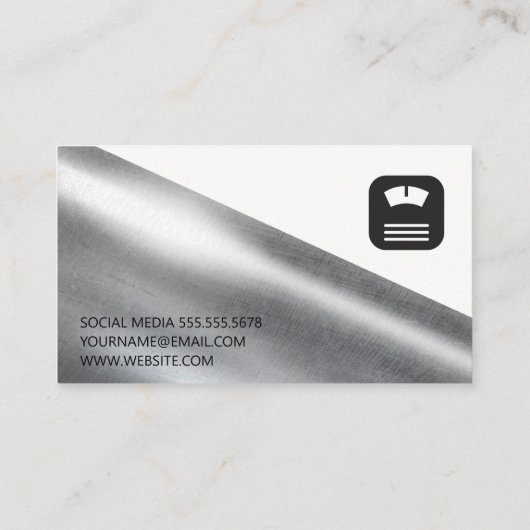 重量 |スケール |メタリック 名刺 (裏面)