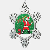 重金属のサンタ スノーフレークピューターオーナメント (右)