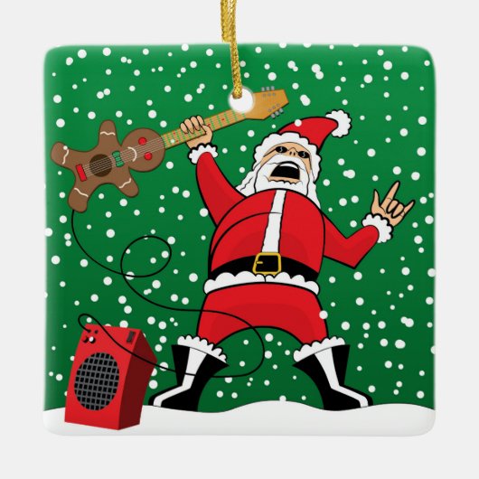 重金属のサンタ セラミックオーナメント (正面)