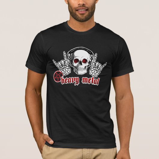 重金属のスカルのワイシャツ Tシャツ (正面)