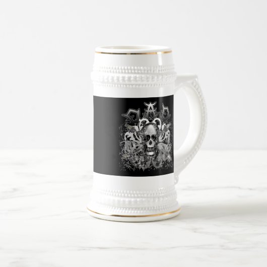 重金属のスタイルのTシャツおよびギフトのクールなパパ ビールジョッキ (正面右)