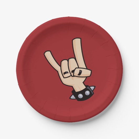 重金属の悪魔の角 ペーパープレート (正面)