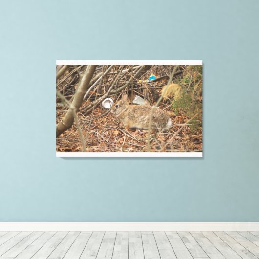 野うさぎ キャンバスプリント (インサイチュ (ウッドフロア))