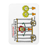 野おもしろい花漫画熱狂する野生の花 マグネット (縦)