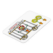 野おもしろい花漫画熱狂する野生の花 マグネット (左側)