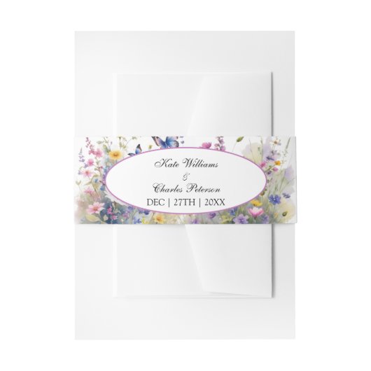 野お洒落花が草原 招待状ベリーバンド (正面例)