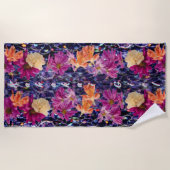 野お洒落花グリッター石「かはかい女」 ビーチタオル (正面)