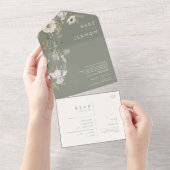 野お洒落花仙草花シールすべてを送信 オールインワン招待状 (貼ってはがせる)