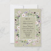 野お洒落花園緑のクラフト結婚植物 招待状 (正面)