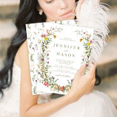 野お洒落花素朴結婚式招待状 招待状