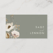 野お洒落花草原 |アイボリーフラット結婚ズ プレイスカード (裏面)